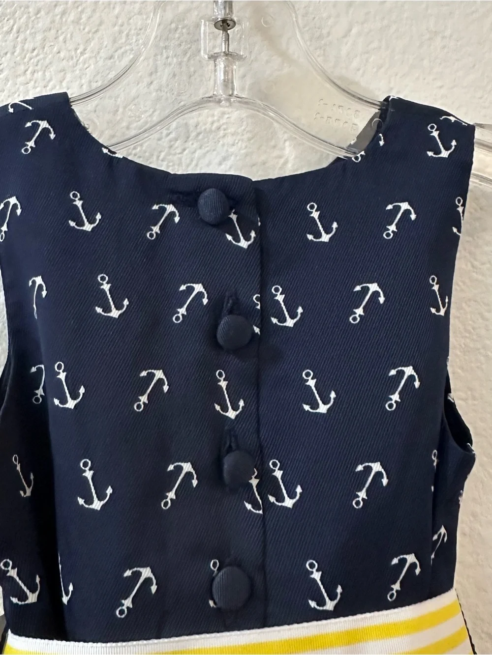 Ralph Lauren Baby Navy Anchor Print Twill Dress Size 12M